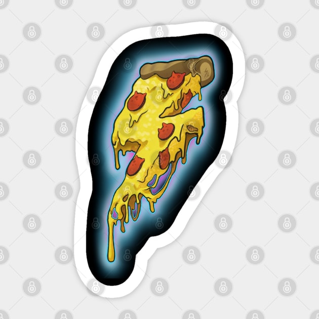 Neon•kitty•pepperoni•pizza•bolt Sticker by Bolt•Slinger•22